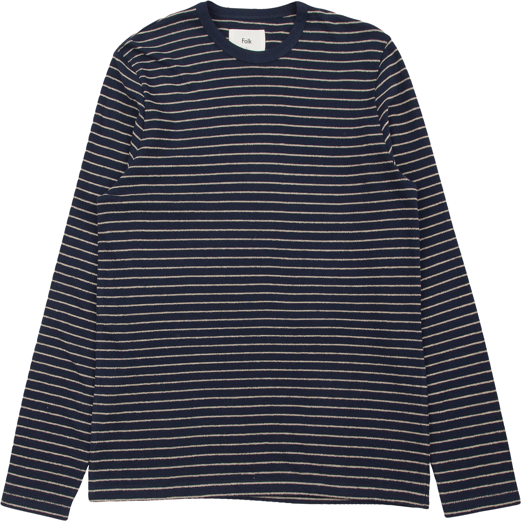 LS Textured Tee - Navy Stripe