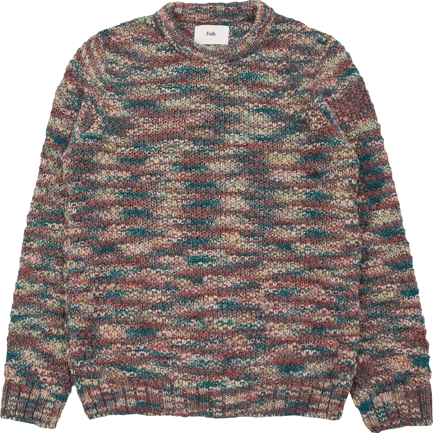 Mixed Yarn Rib Crew - Alpine Green Mix