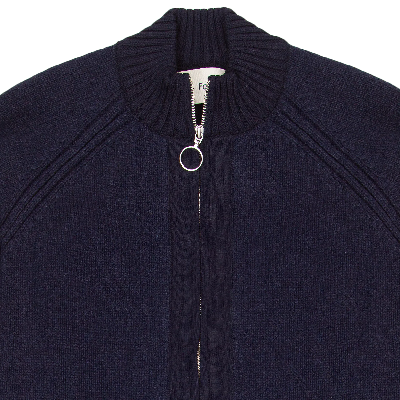 Knitted Zip Thru Bomber - Navy