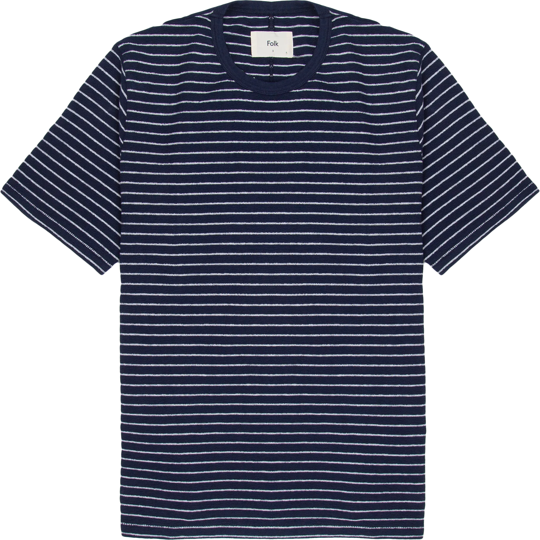 Textured Stripe T-Shirt - Navy / Silver