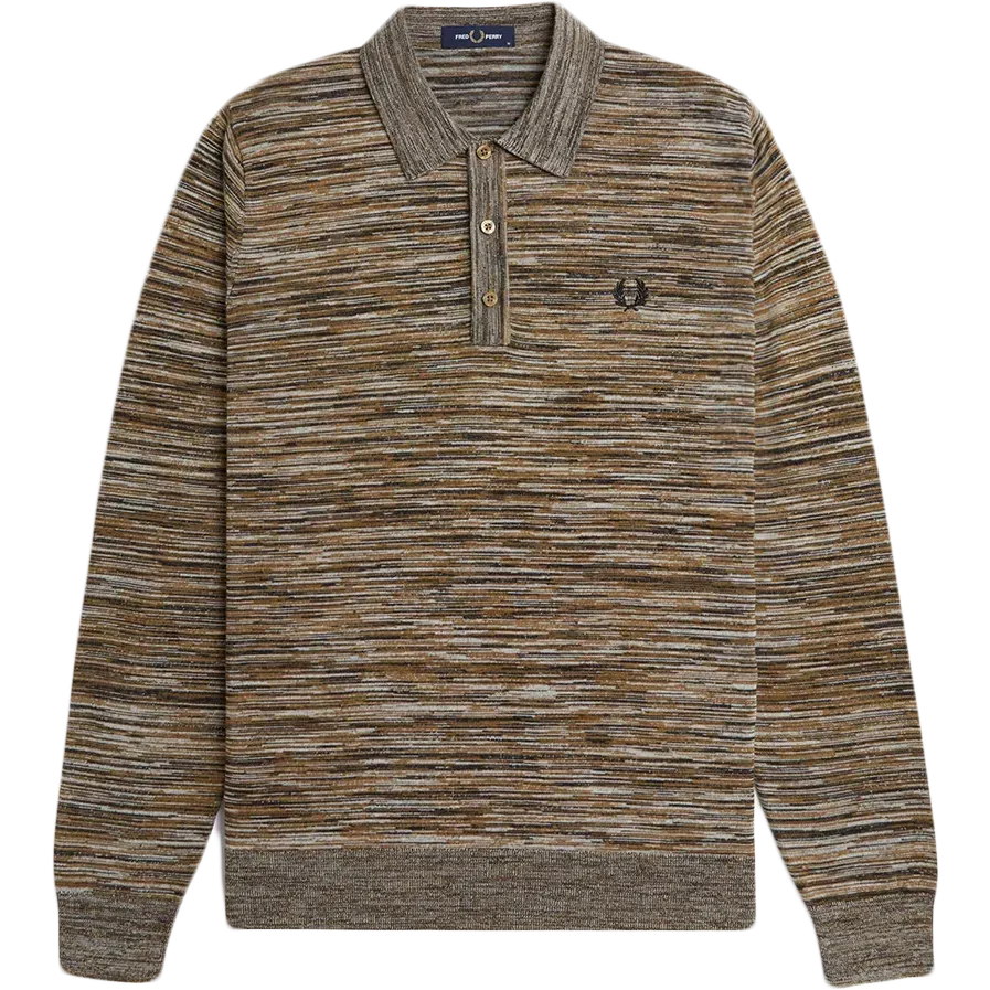 Space Dye Knitted LS Shirt - Shaded Stone