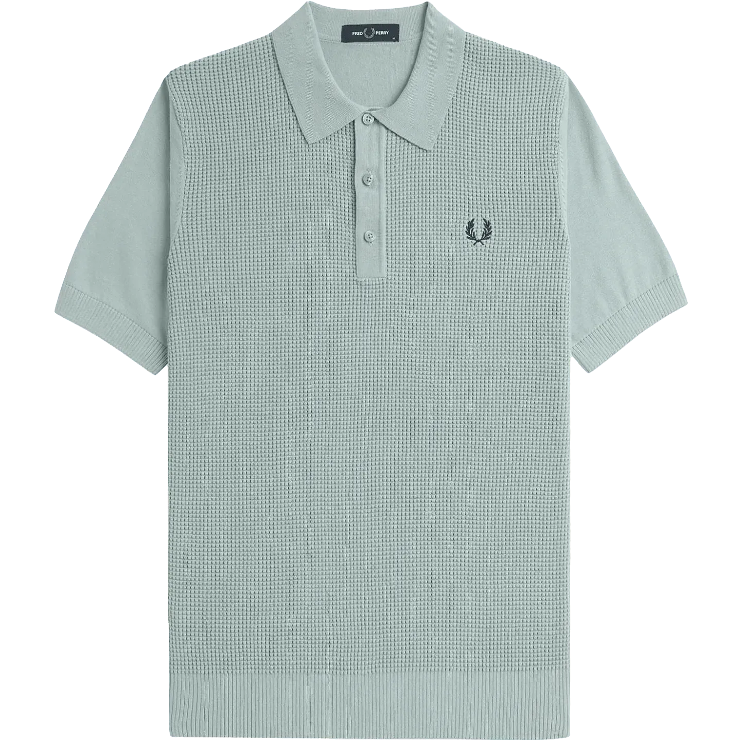 Waffle Stitch Knitted Shirt - Silver Blue