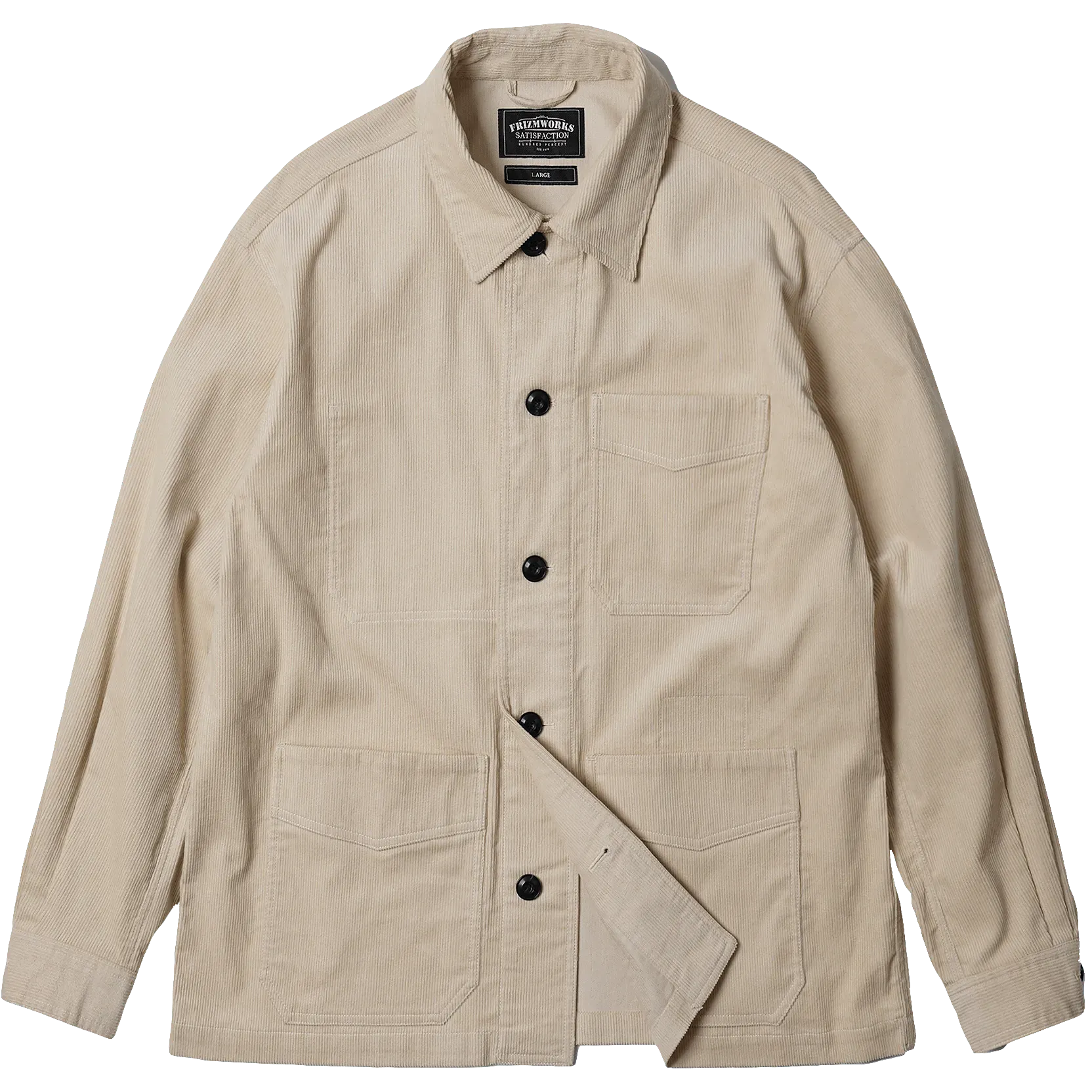 Corduroy French Work Jacket - Cream