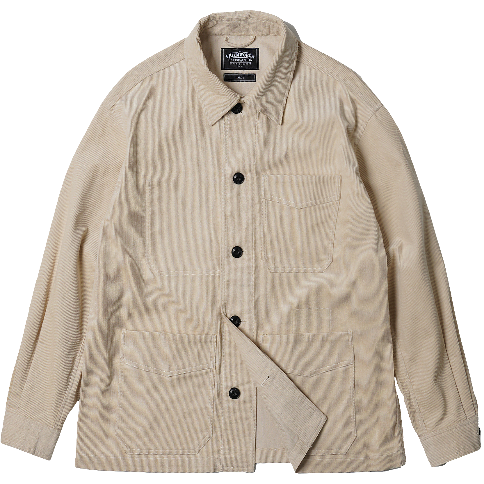 Corduroy French Work Jacket - Cream