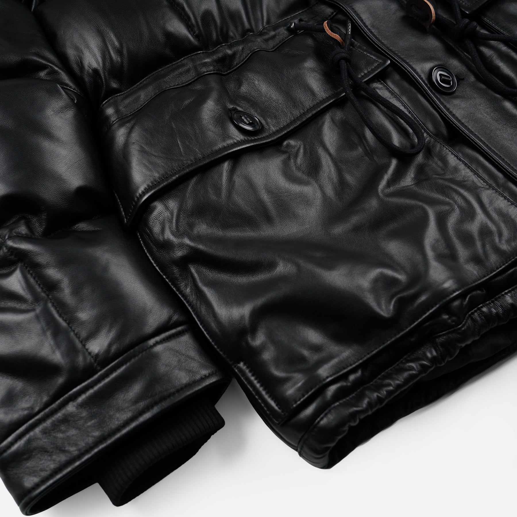 Lambskin Karakoram Goose Down Parka - Black