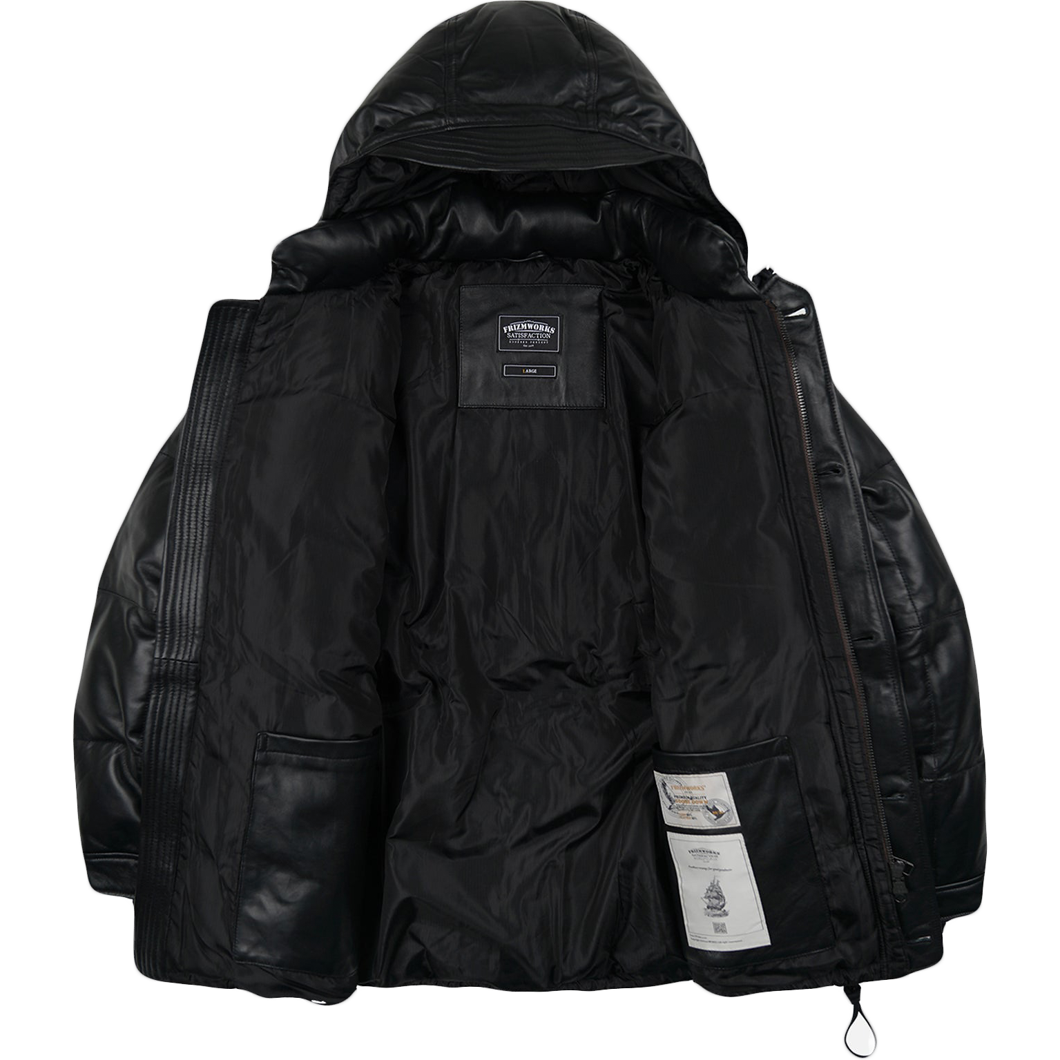 Lambskin Karakoram Goose Down Parka - Black