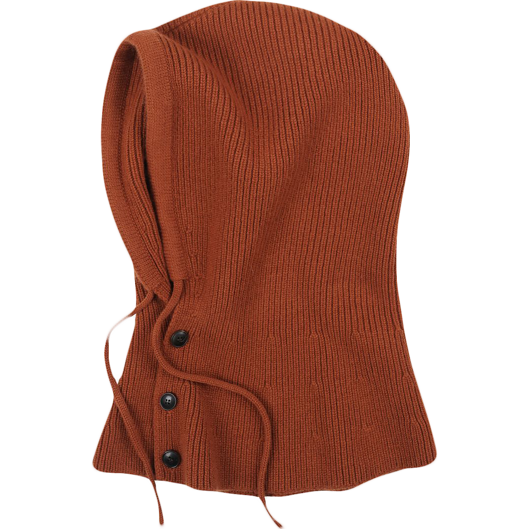 Merino Wool Knit Balaclava - Brick