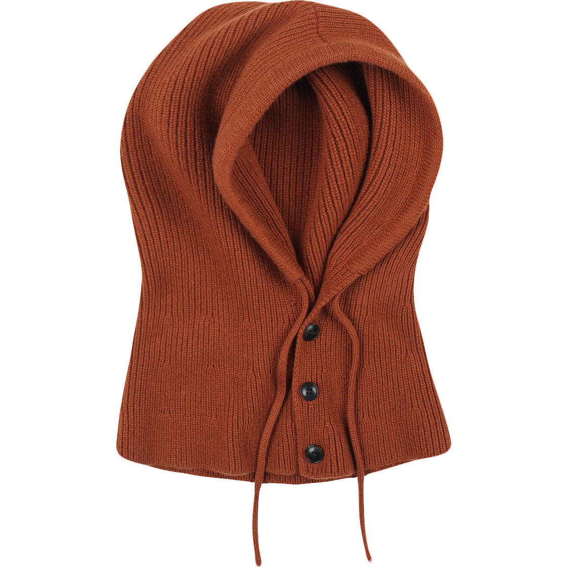 Merino Wool Knit Balaclava - Brick