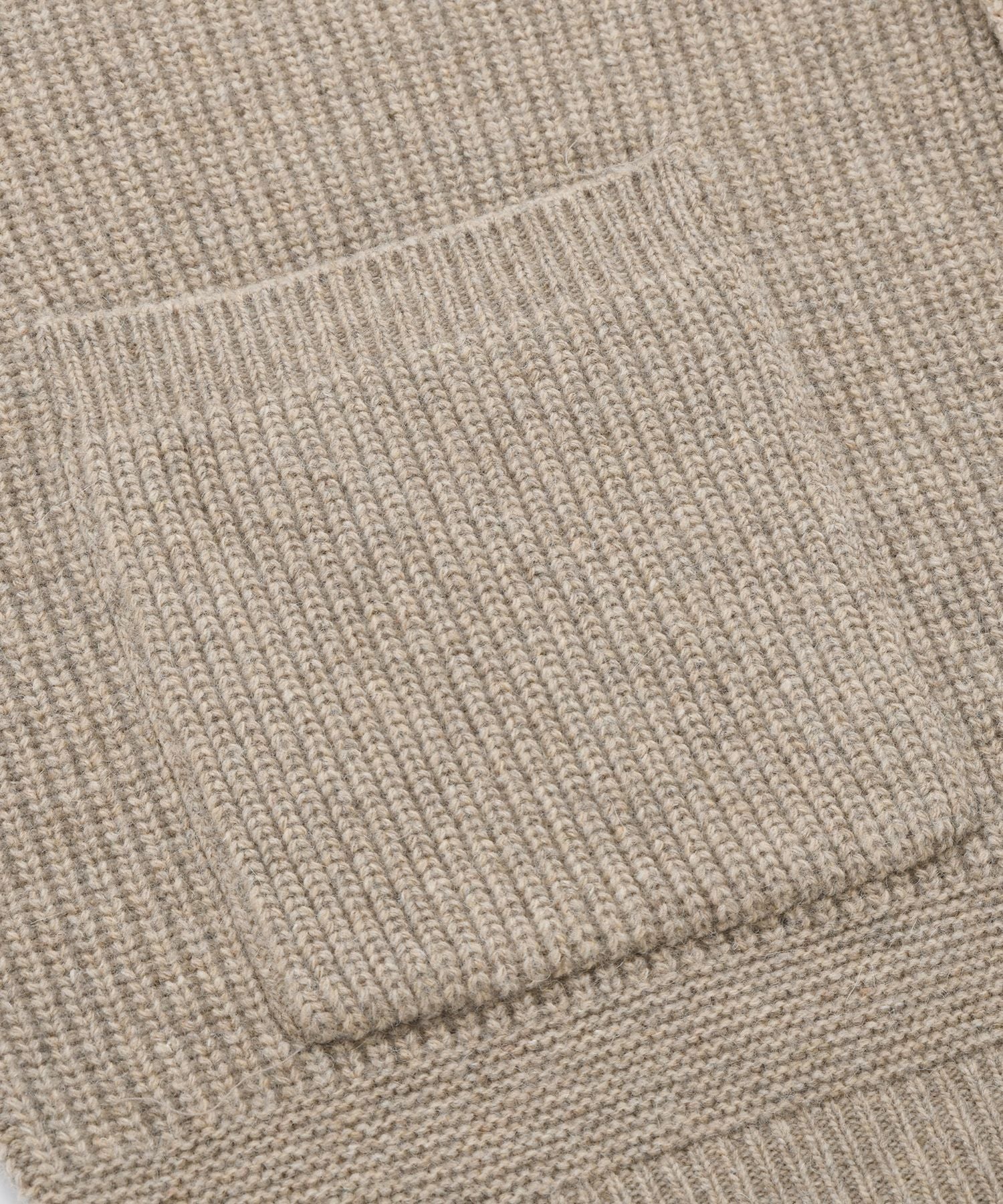 Heavy Wool Round Cardigan - Oatmeal