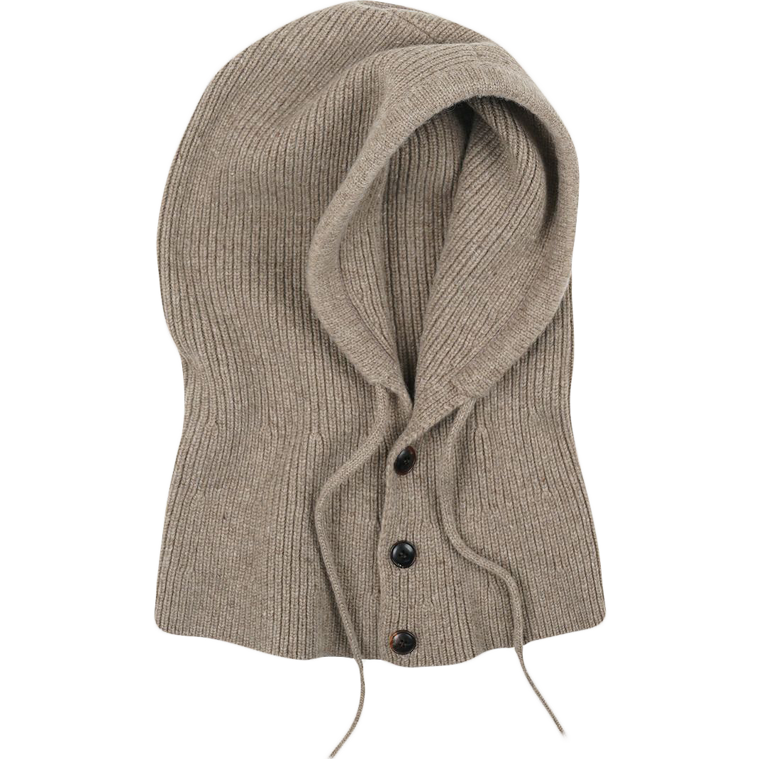 Merino Wool Knit Balaclava - Oatmeal
