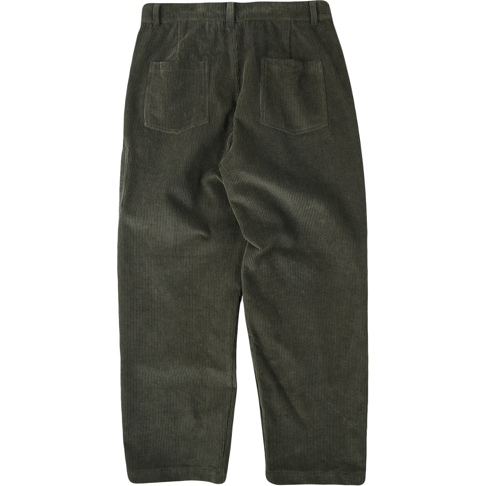 Corduroy Wide One Tuck Pants - Olive
