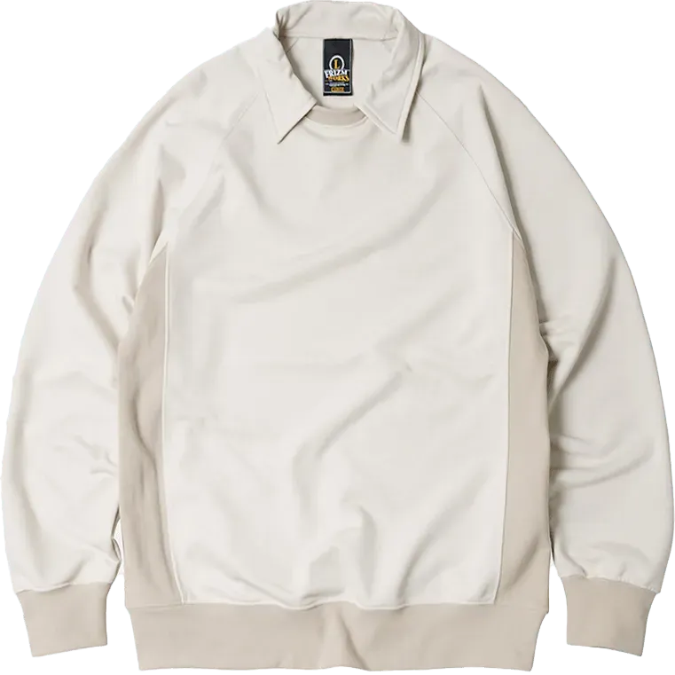 Collar Layered Sweatshirt - Beige