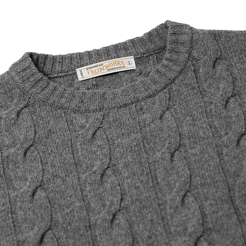 Wool Cable Relax Knit - Grey