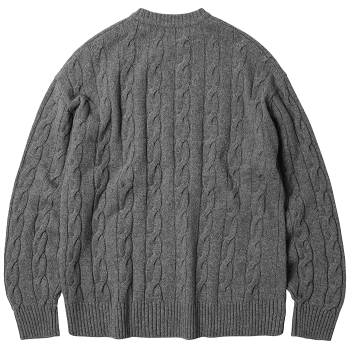 Wool Cable Relax Knit - Grey