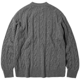 Wool Cable Relax Knit - Grey