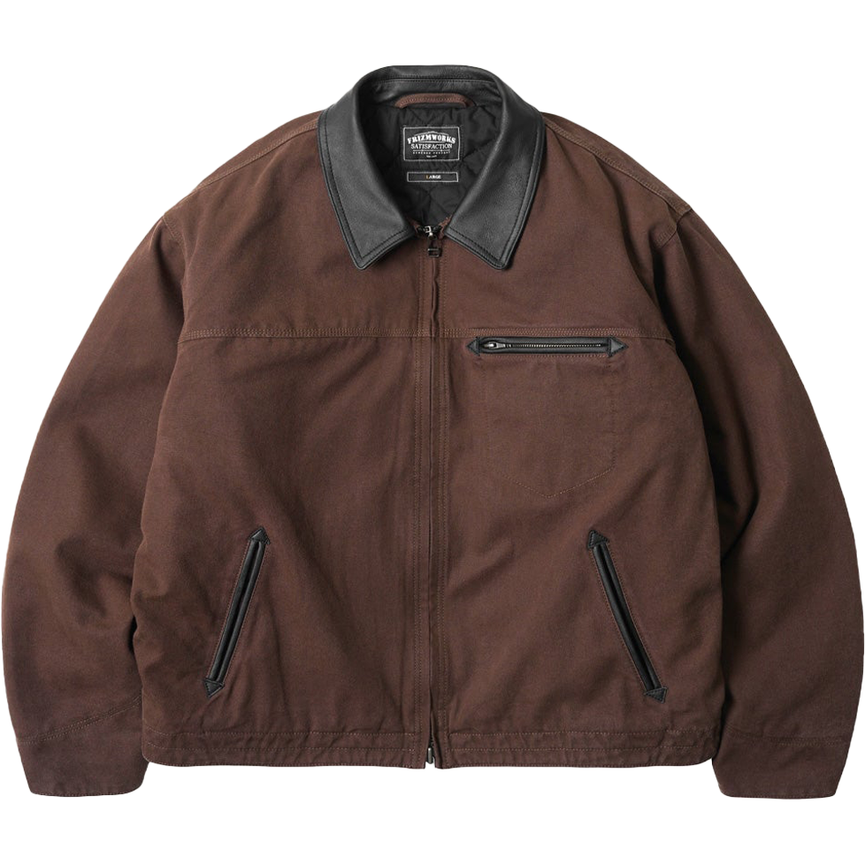 Heavy Canvas Destroyed Work Jacket - Brown