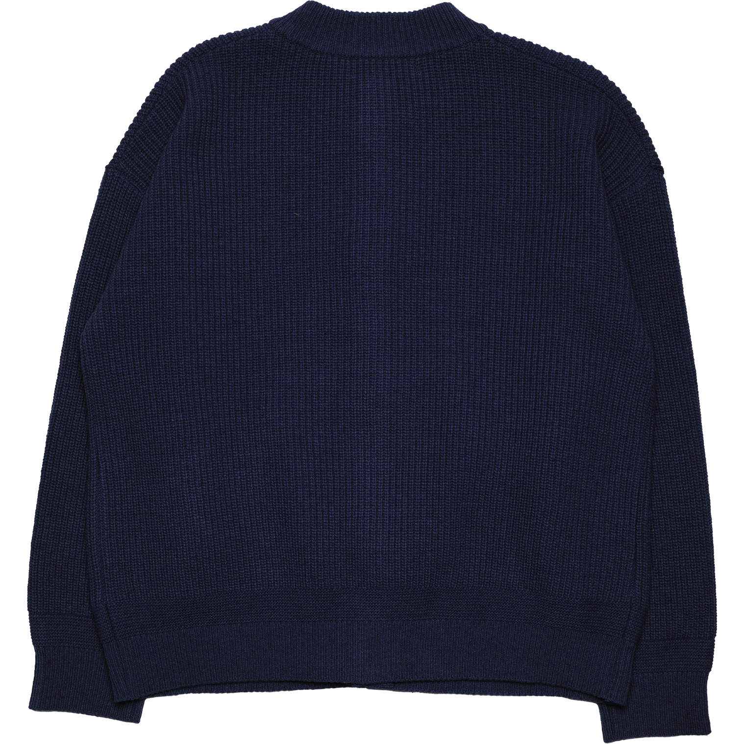 Heavy Wool Round Cardigan - Indigo