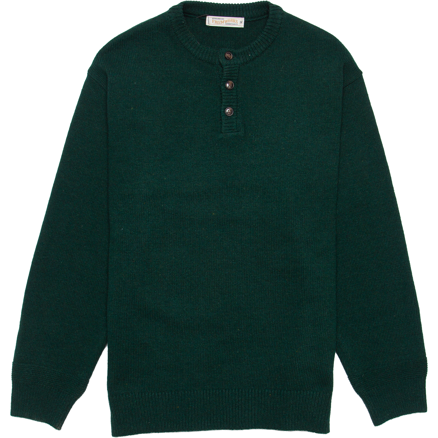Wool Henley Knit - Dark Green