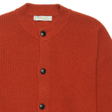 Heavy Wool Round Cardigan - Brick