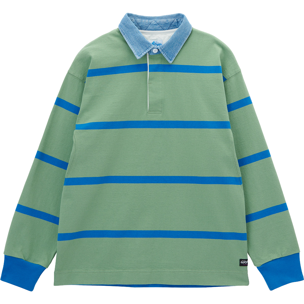 Langdon Rugby Shirt - Olive / Blue | Gramicci | Park & Province Langdon Rugby Shirt - Olive / Blue | Gramicci | Park & Province