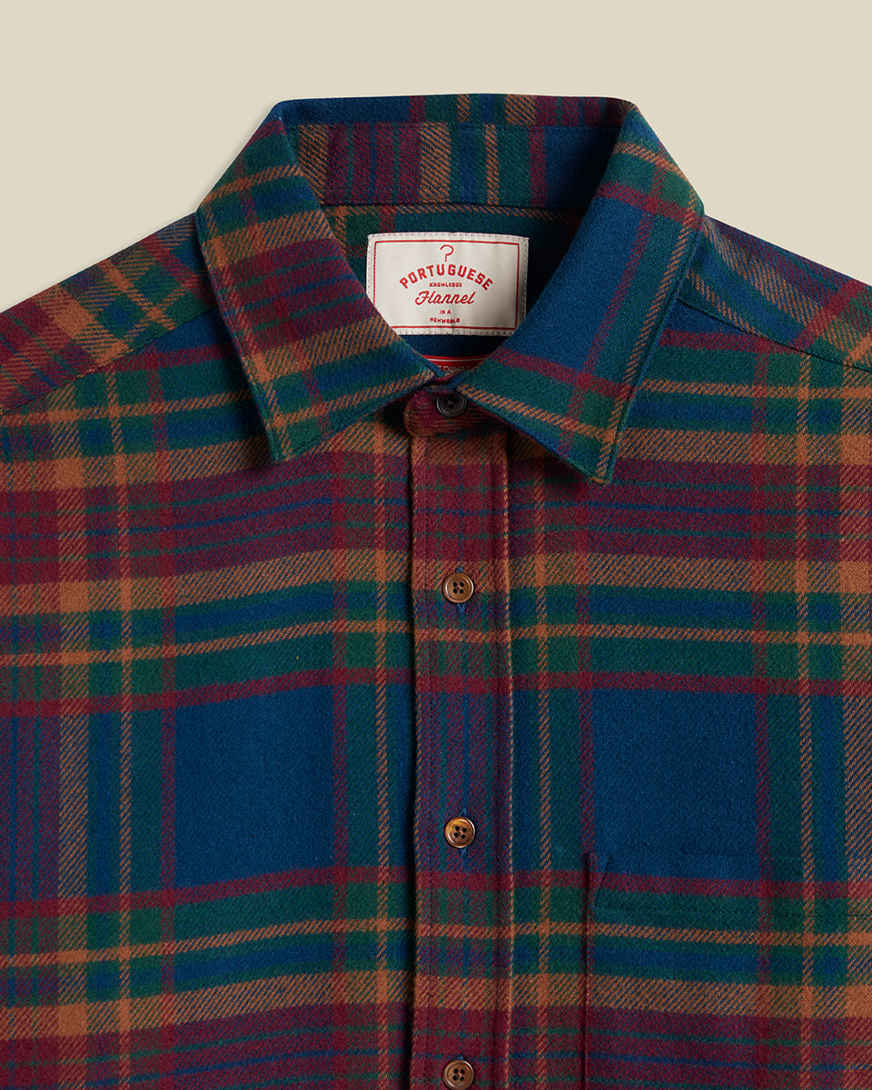 Glen Flannel - Blue / Burgundy