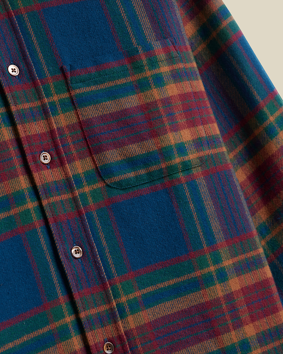 Glen Flannel - Blue / Burgundy