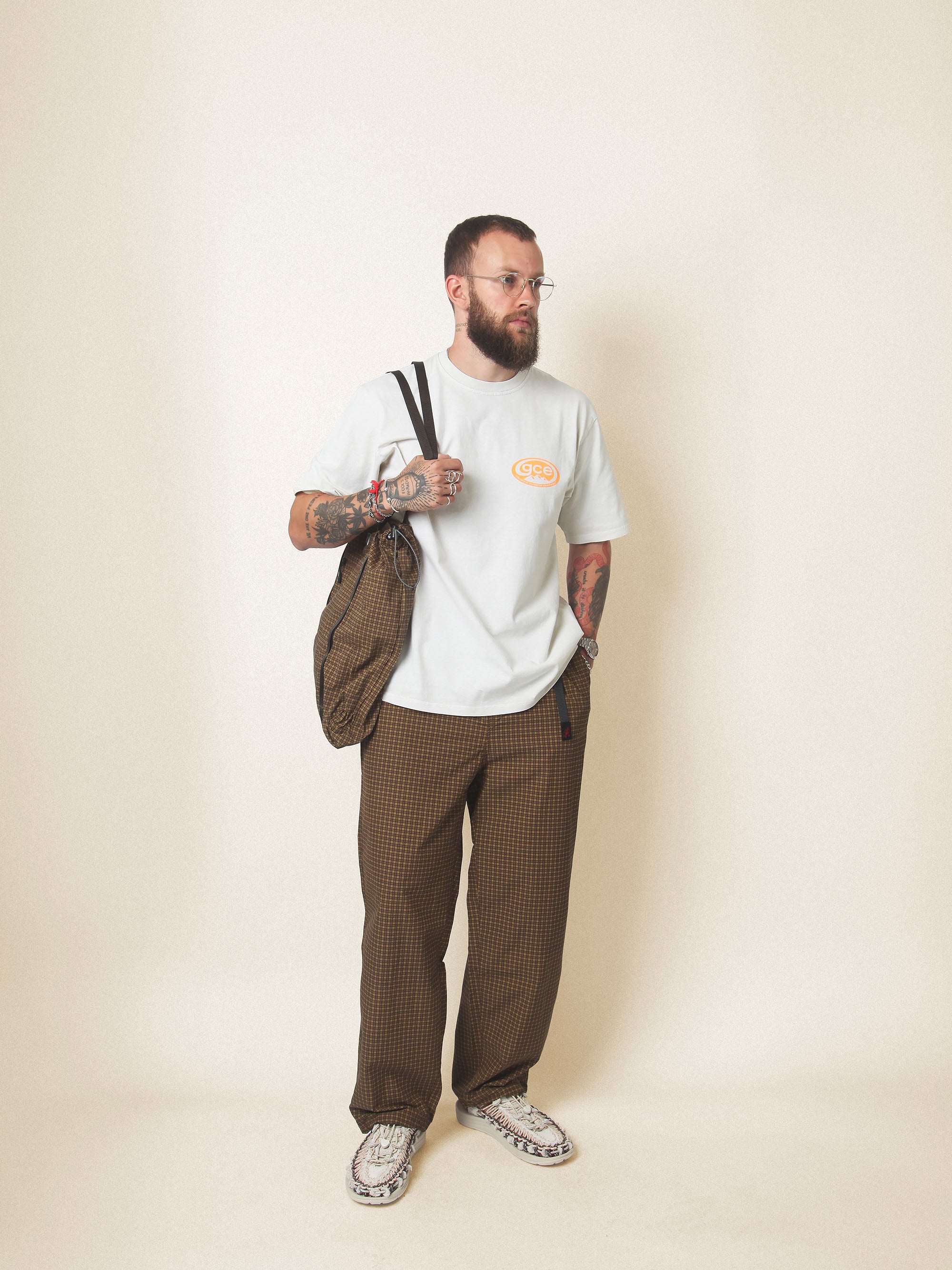 Utility Tote Bag - Brown Check
