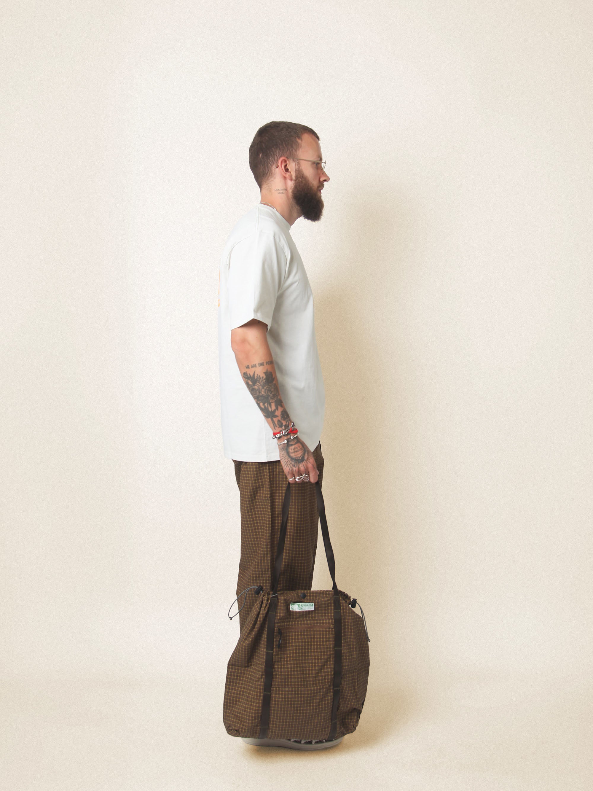 Utility Tote Bag - Brown Check