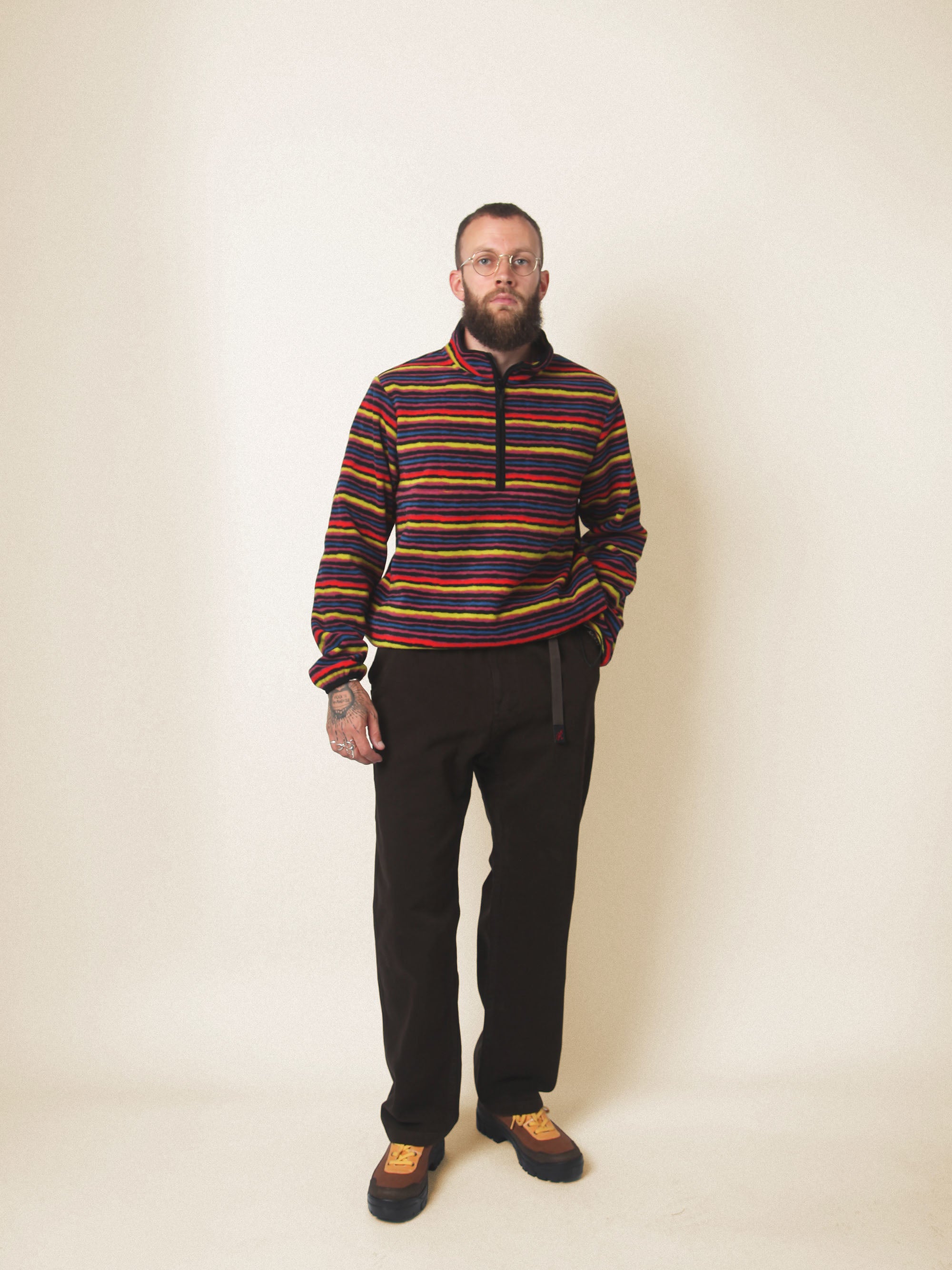 Thermal Fleece Pullover - Multi Stripe