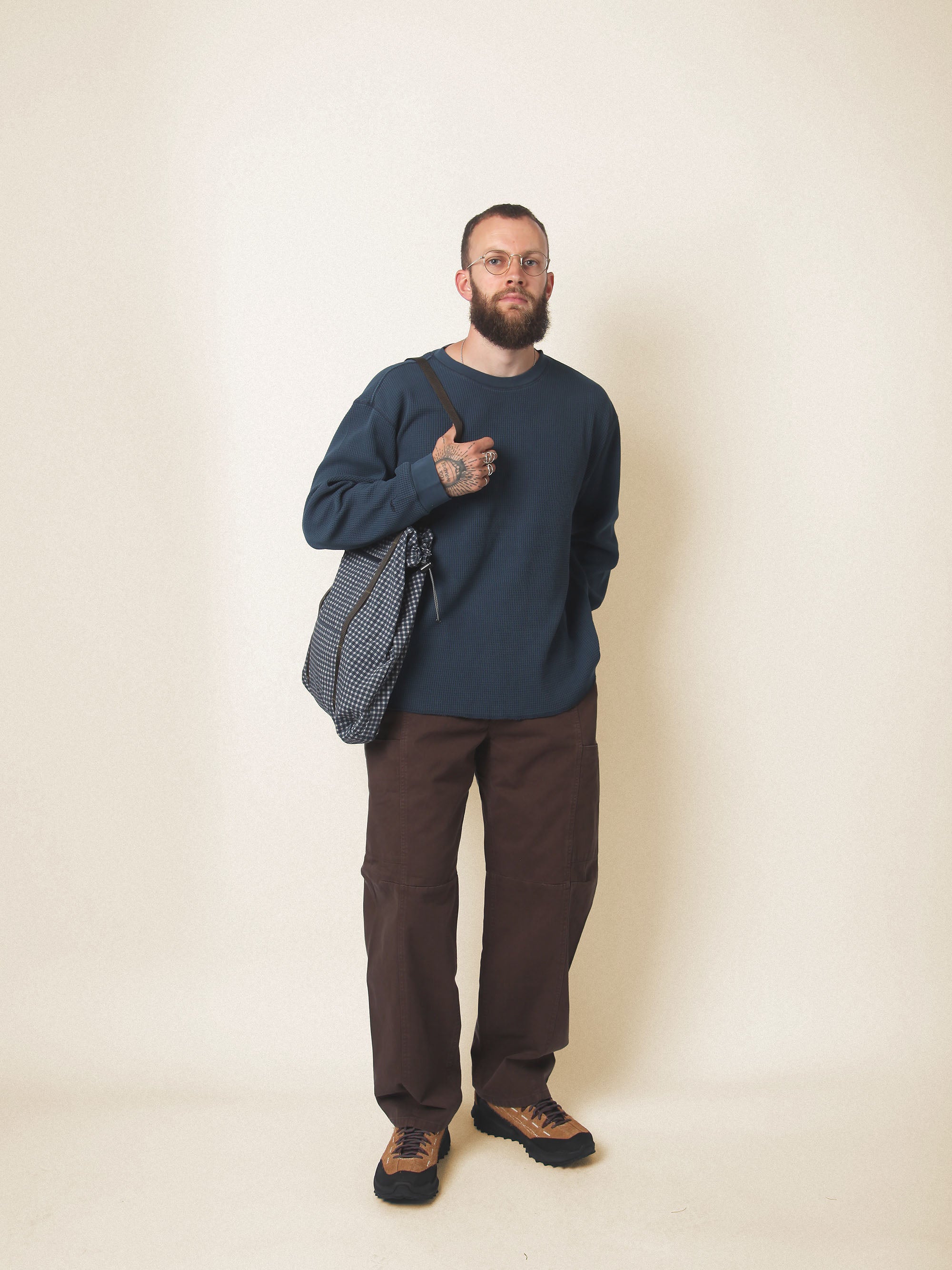 Utility Tote Bag - Navy Check