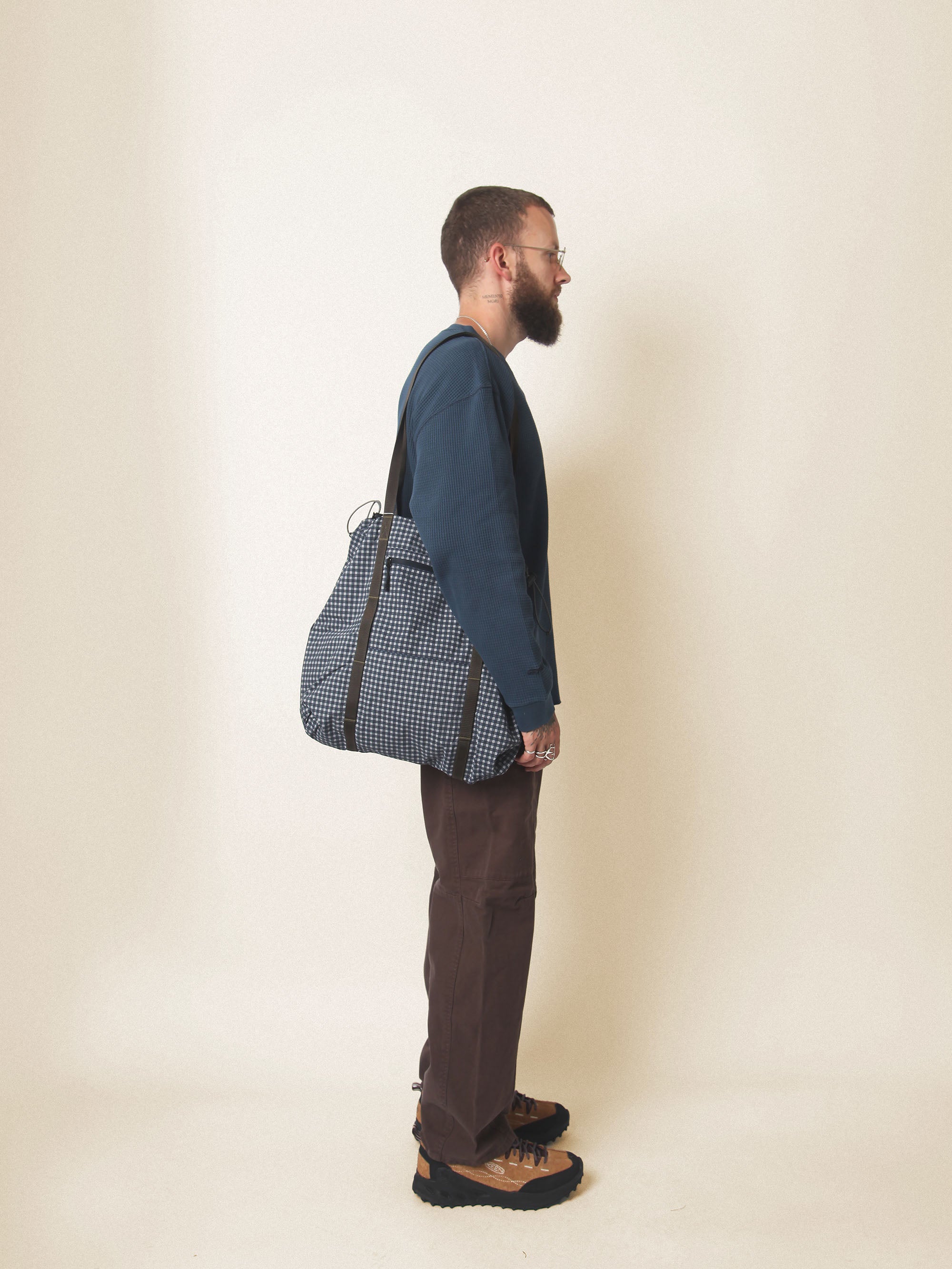 Utility Tote Bag - Navy Check