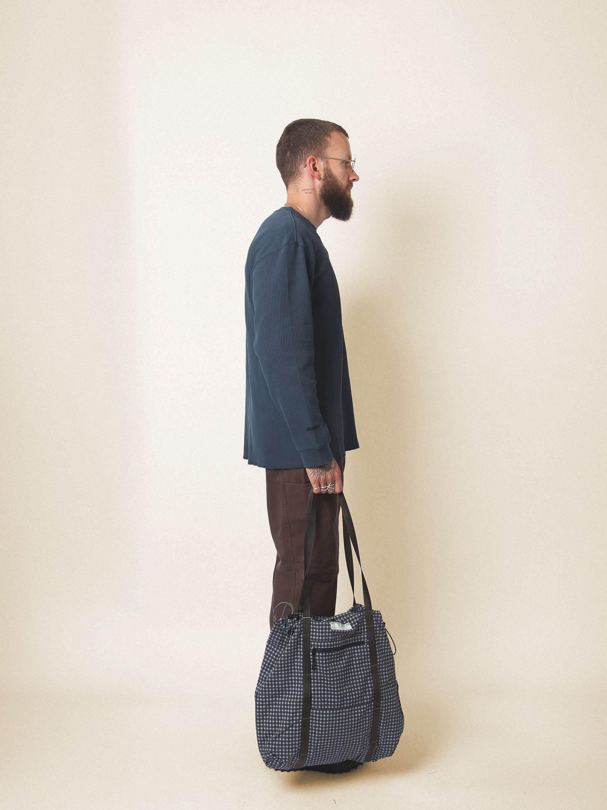 Utility Tote Bag - Navy Check