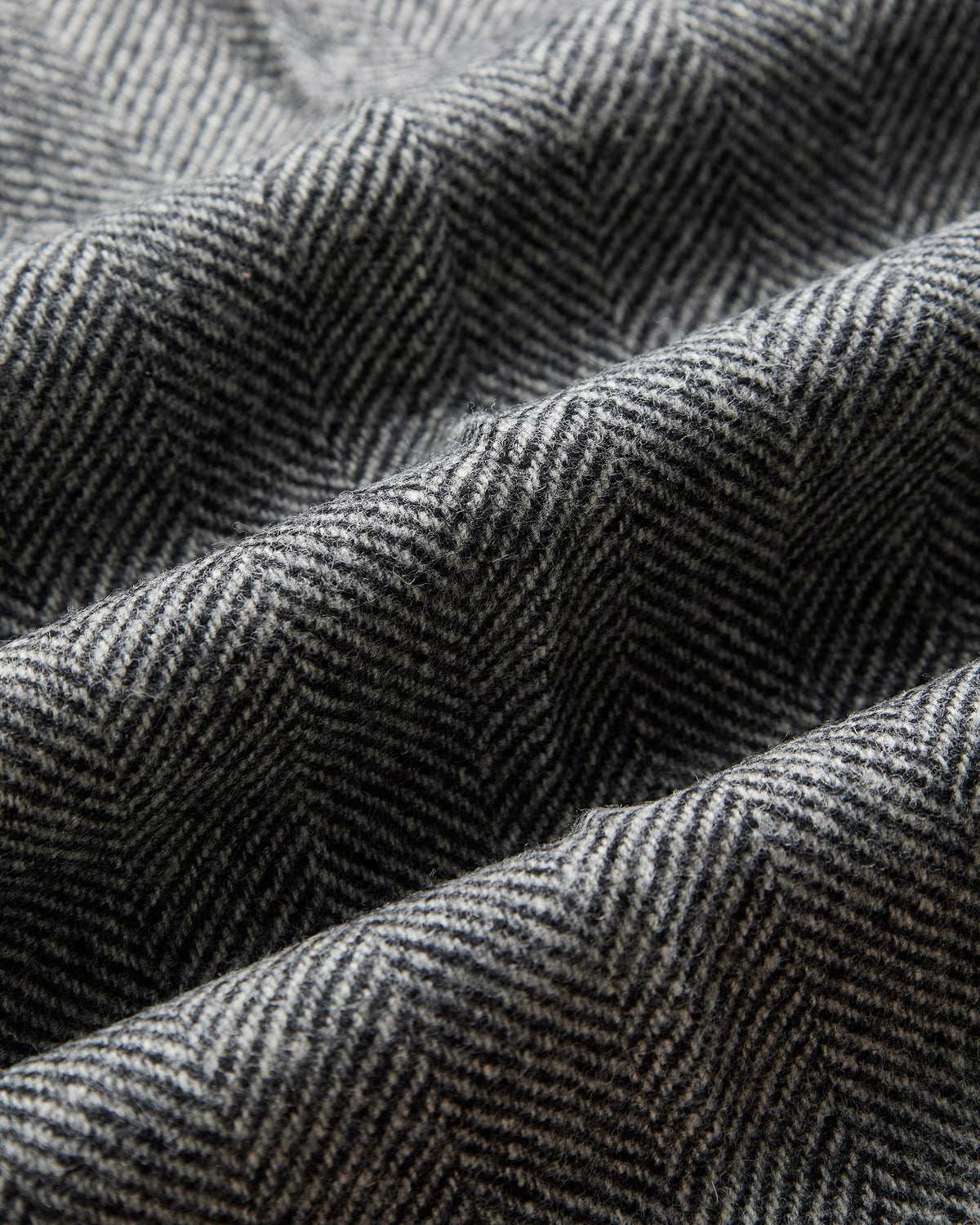 Single Pleat Herringbone Trousers - Grey