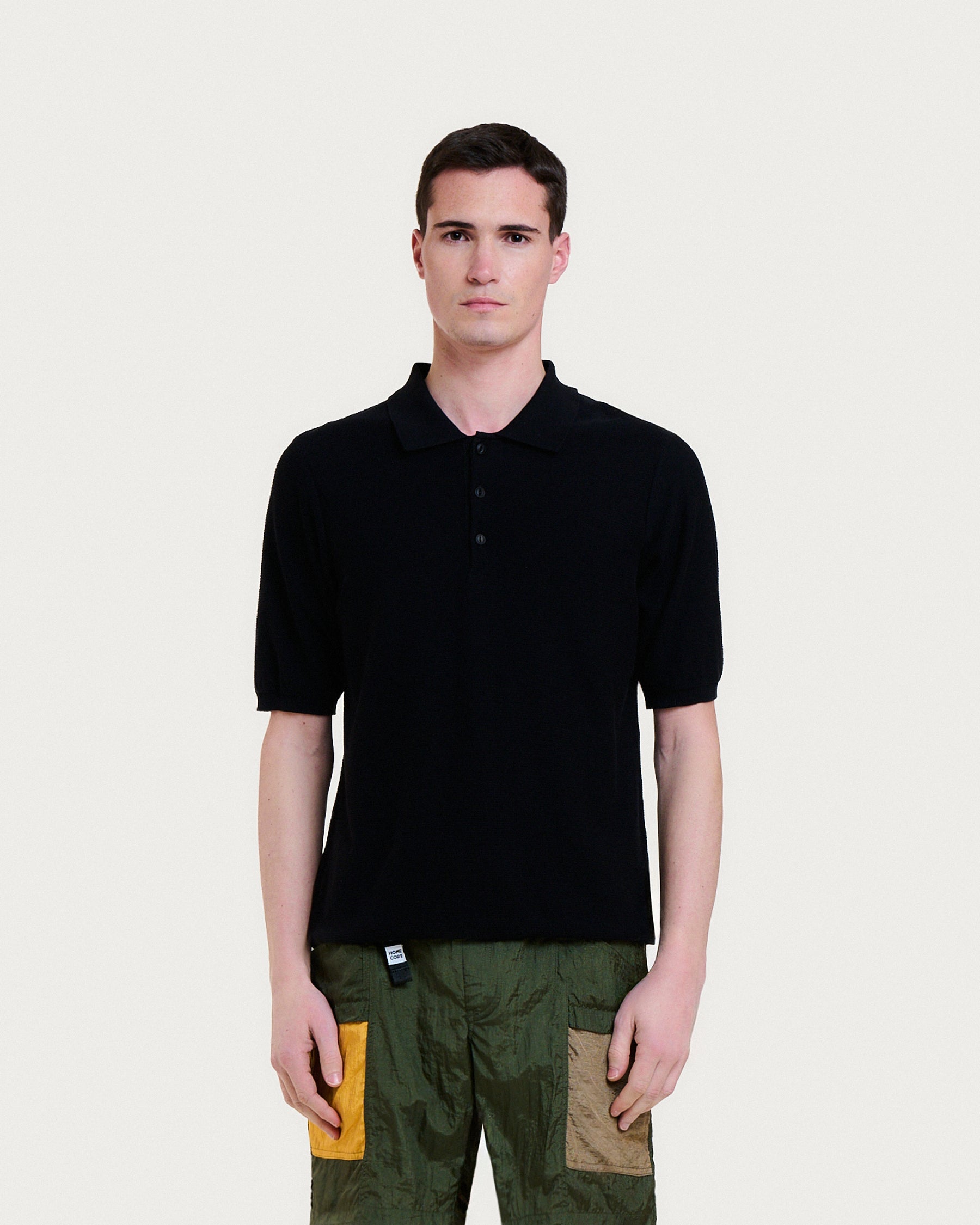 Italo Knit Polo - Black