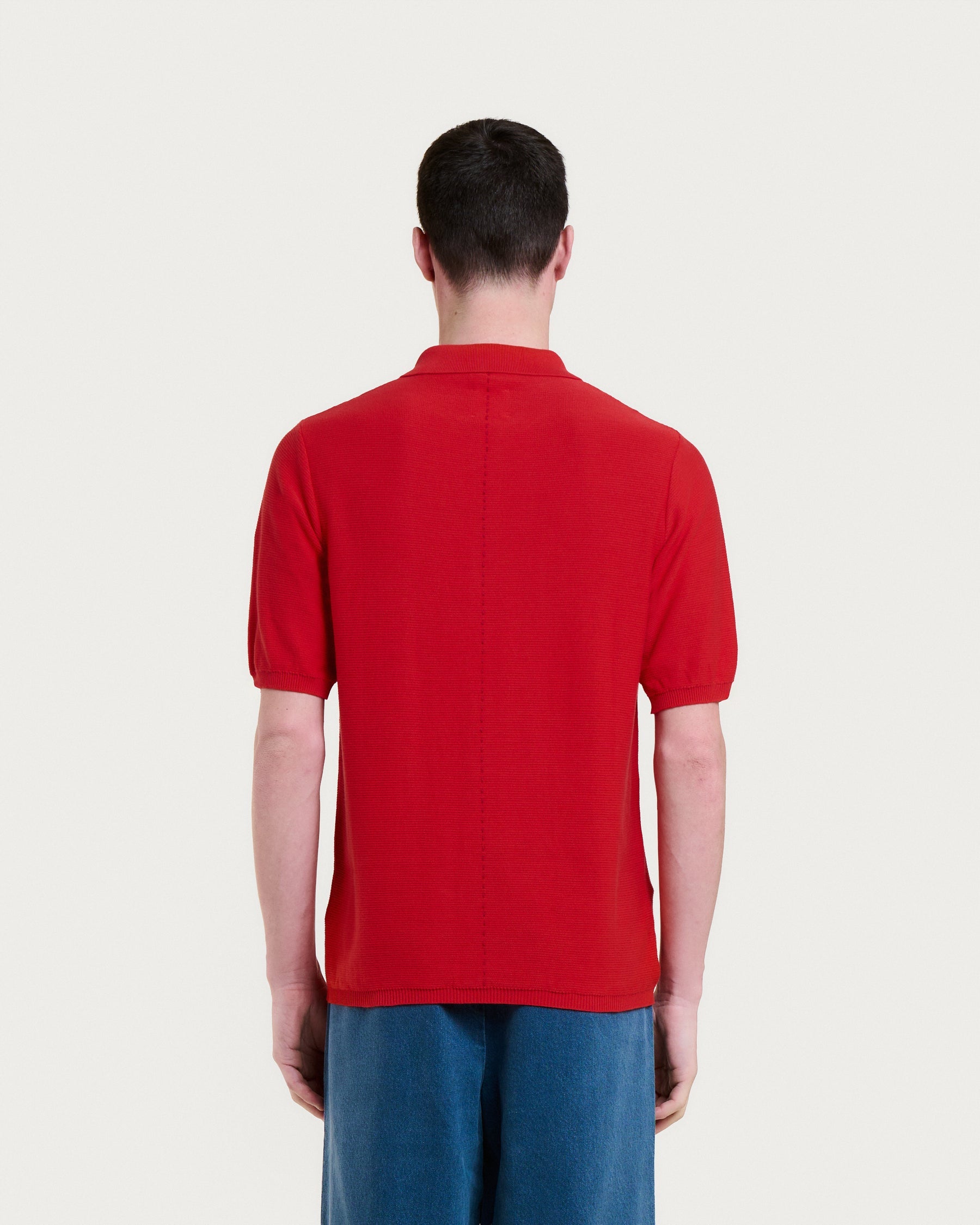Italo Knit Polo - Pomodoro Red