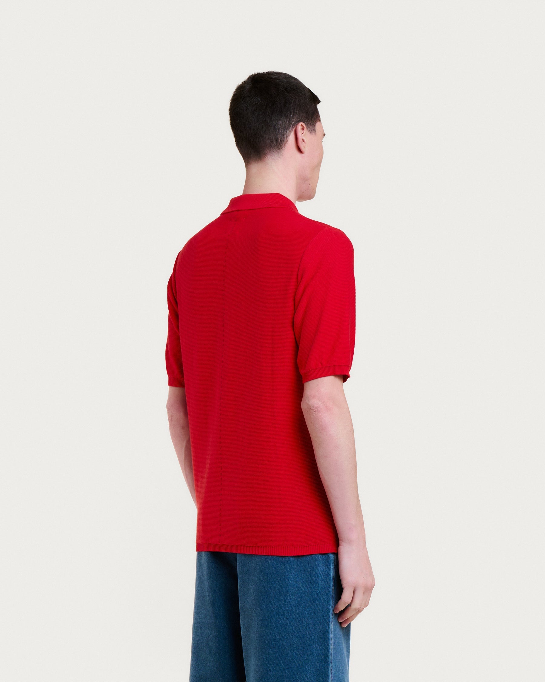 Italo Knit Polo - Pomodoro Red