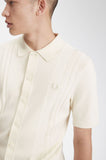 Button Through Knitted Shirt - Ecru
