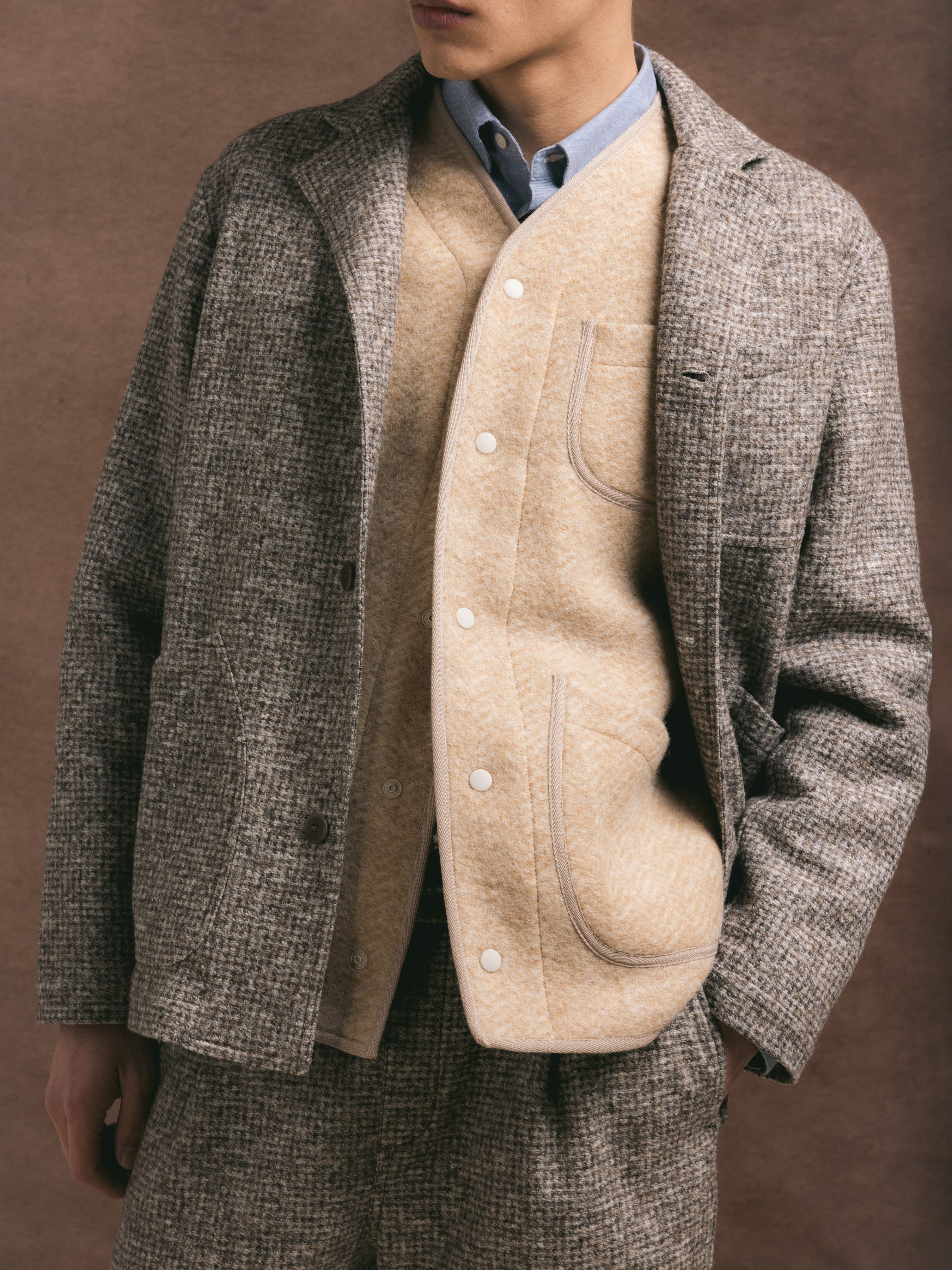 Wick Trouser - Taupe Bonded Wool