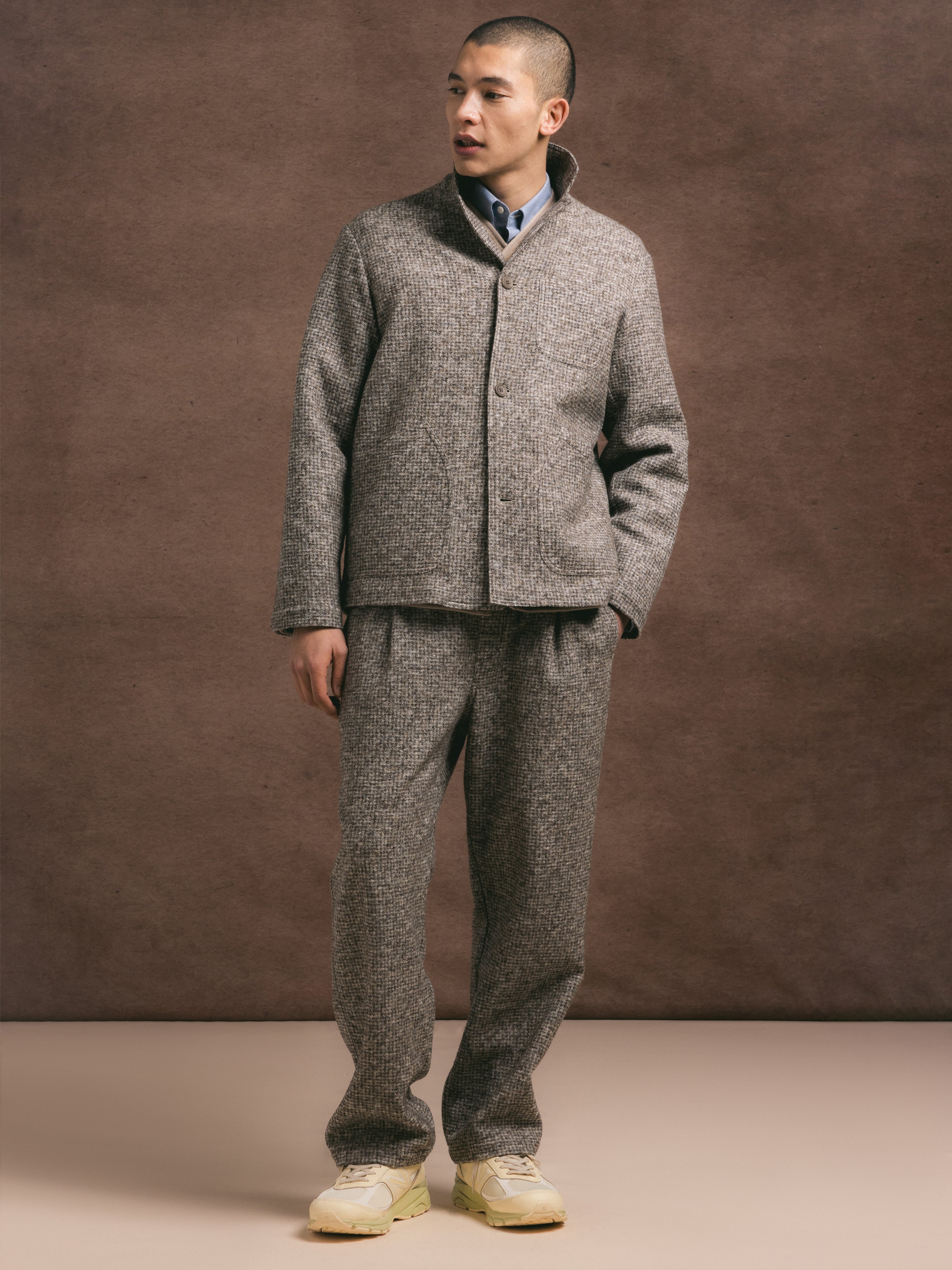 Stac Blazer - Taupe Bonded Wool