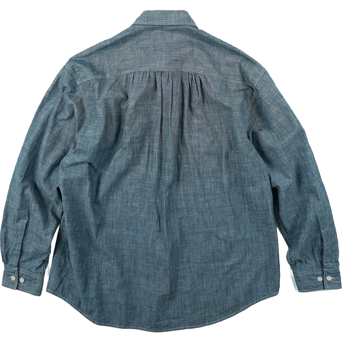 Kuroki Chambray Work Shirt - Washed Blue