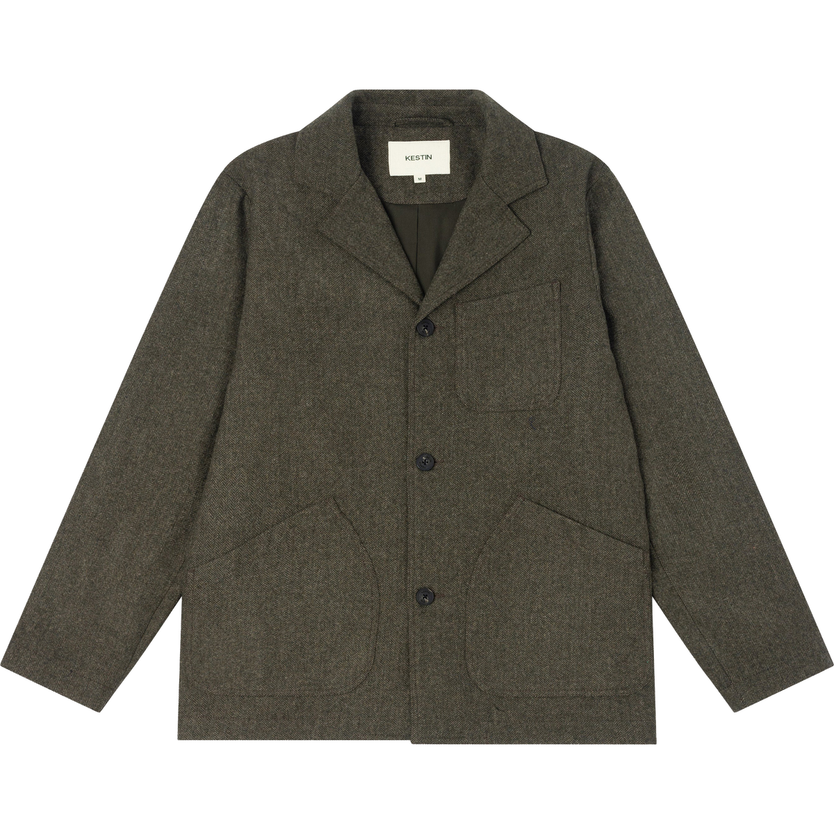 Stac Herringbone Blazer - Olive