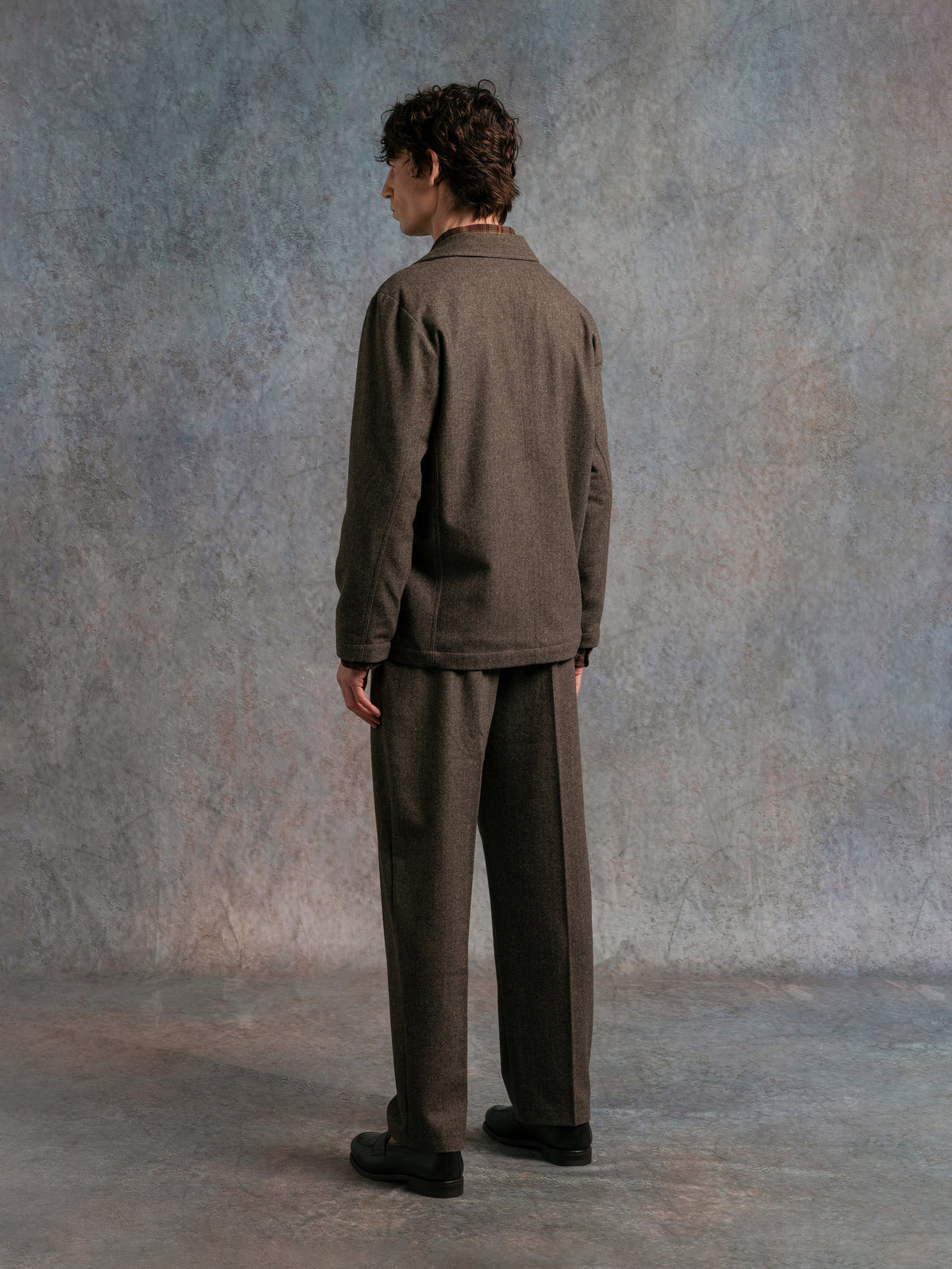 Stac Herringbone Blazer - Olive