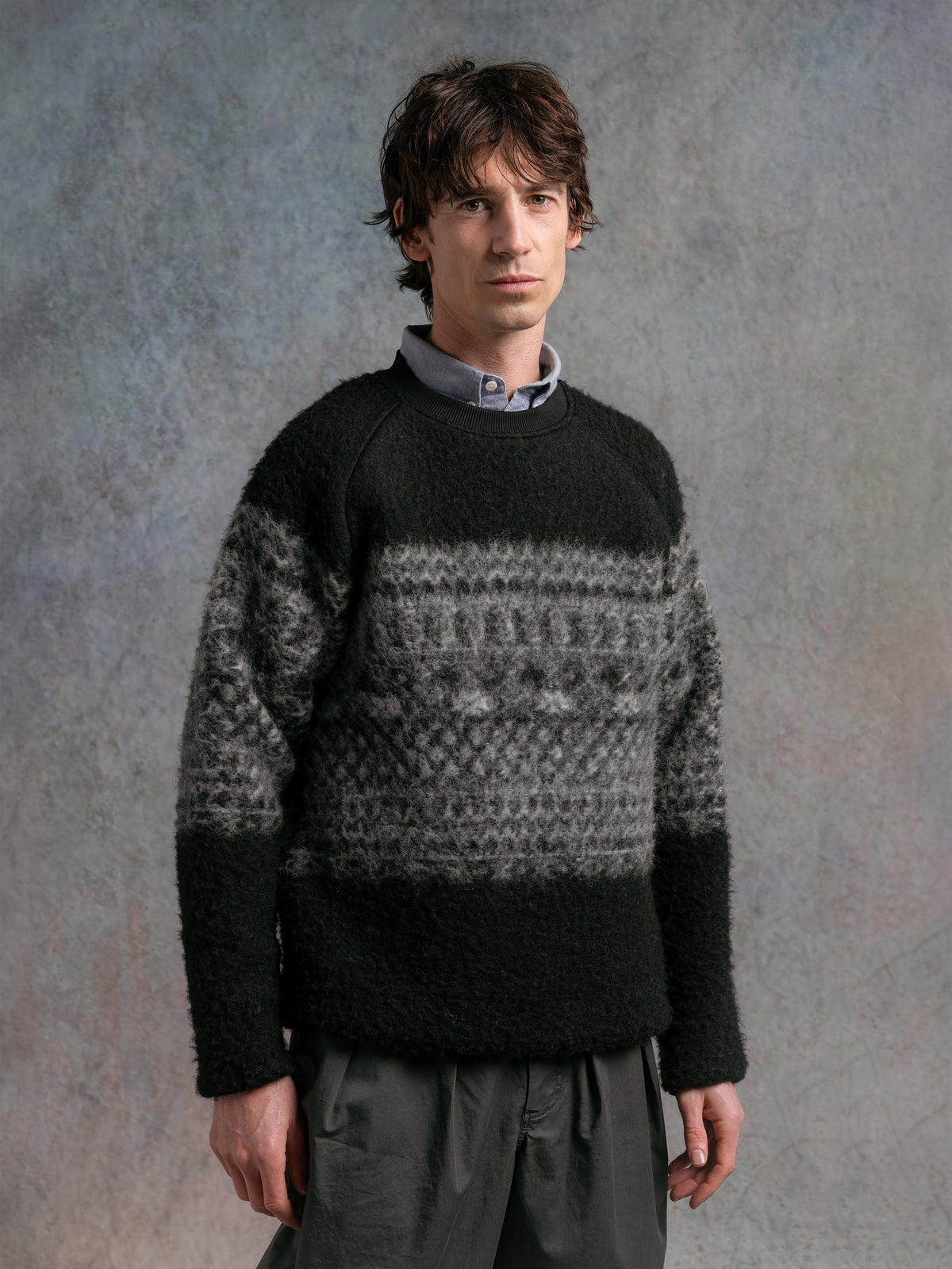 Junction Fairisle Crew - Black
