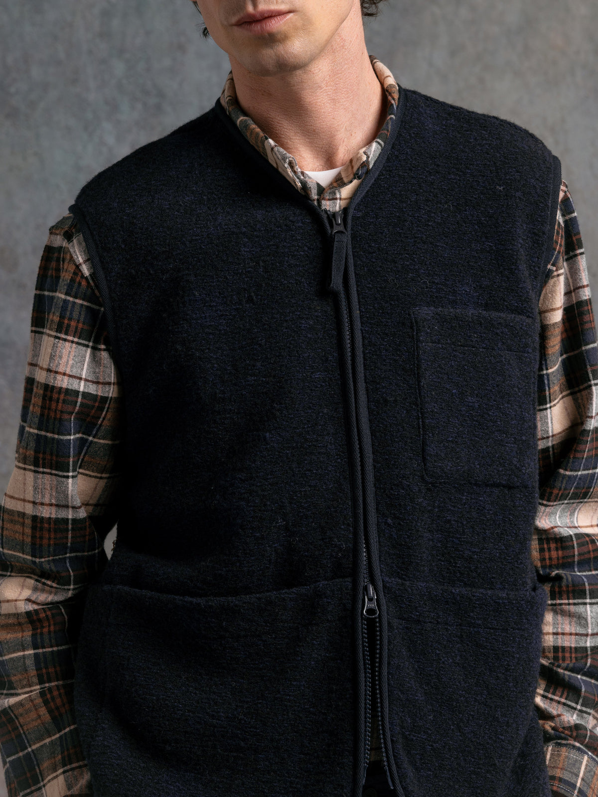 Bute Wool Vest - Navy
