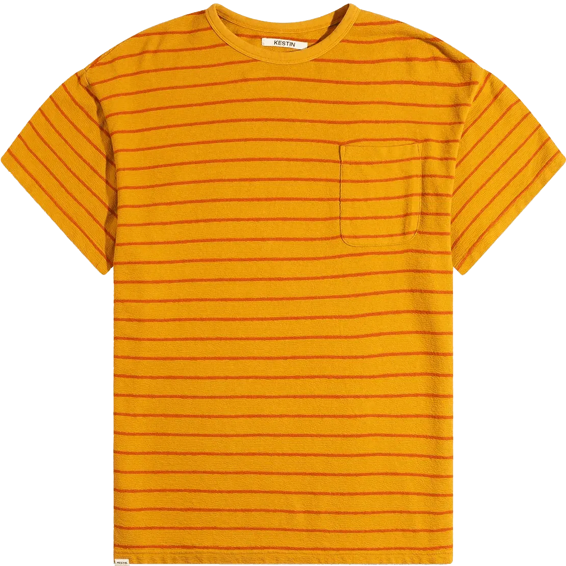 Fly Tee - Ochre / Tangerine Stripe