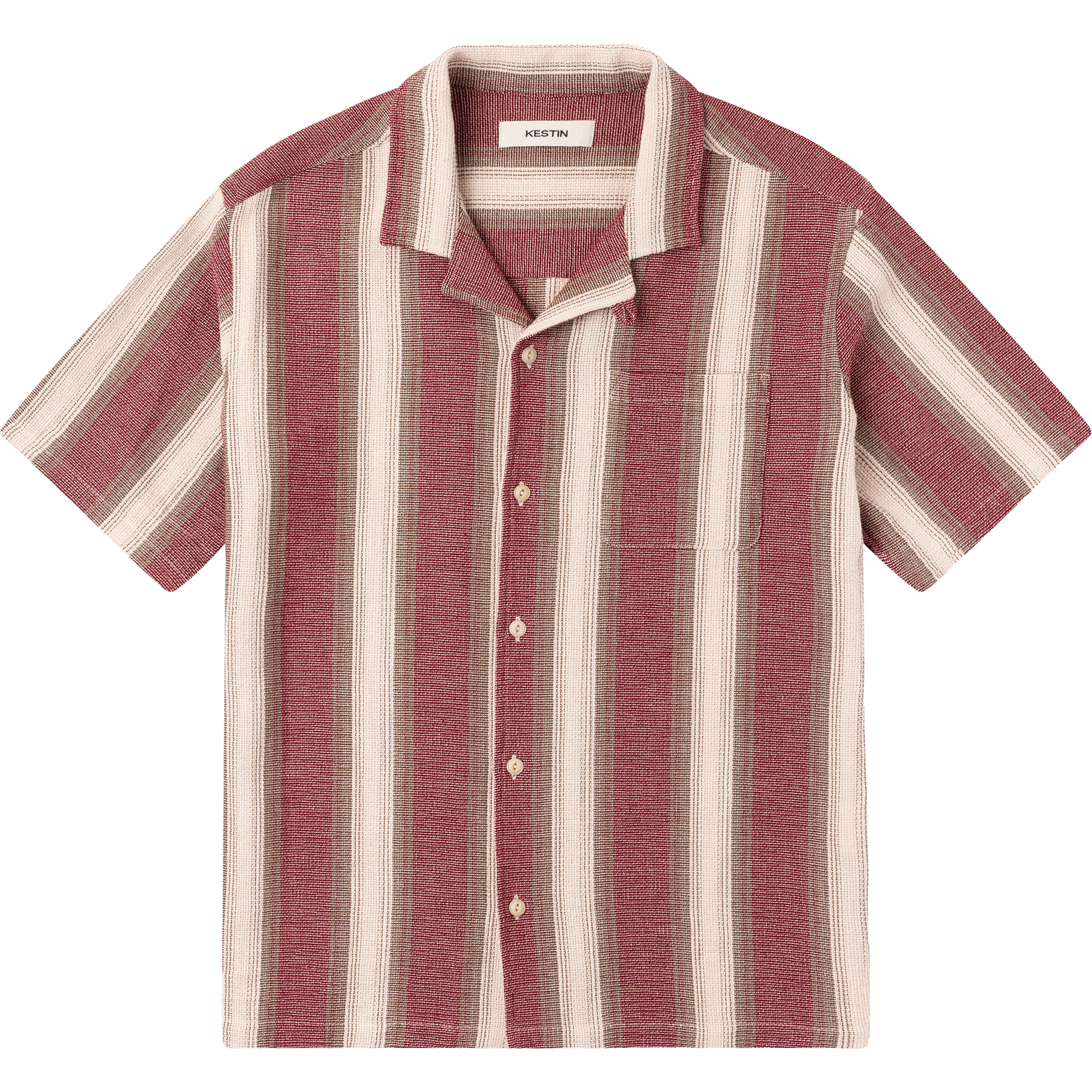 Crammond Shirt - Red / Brown Stripe
