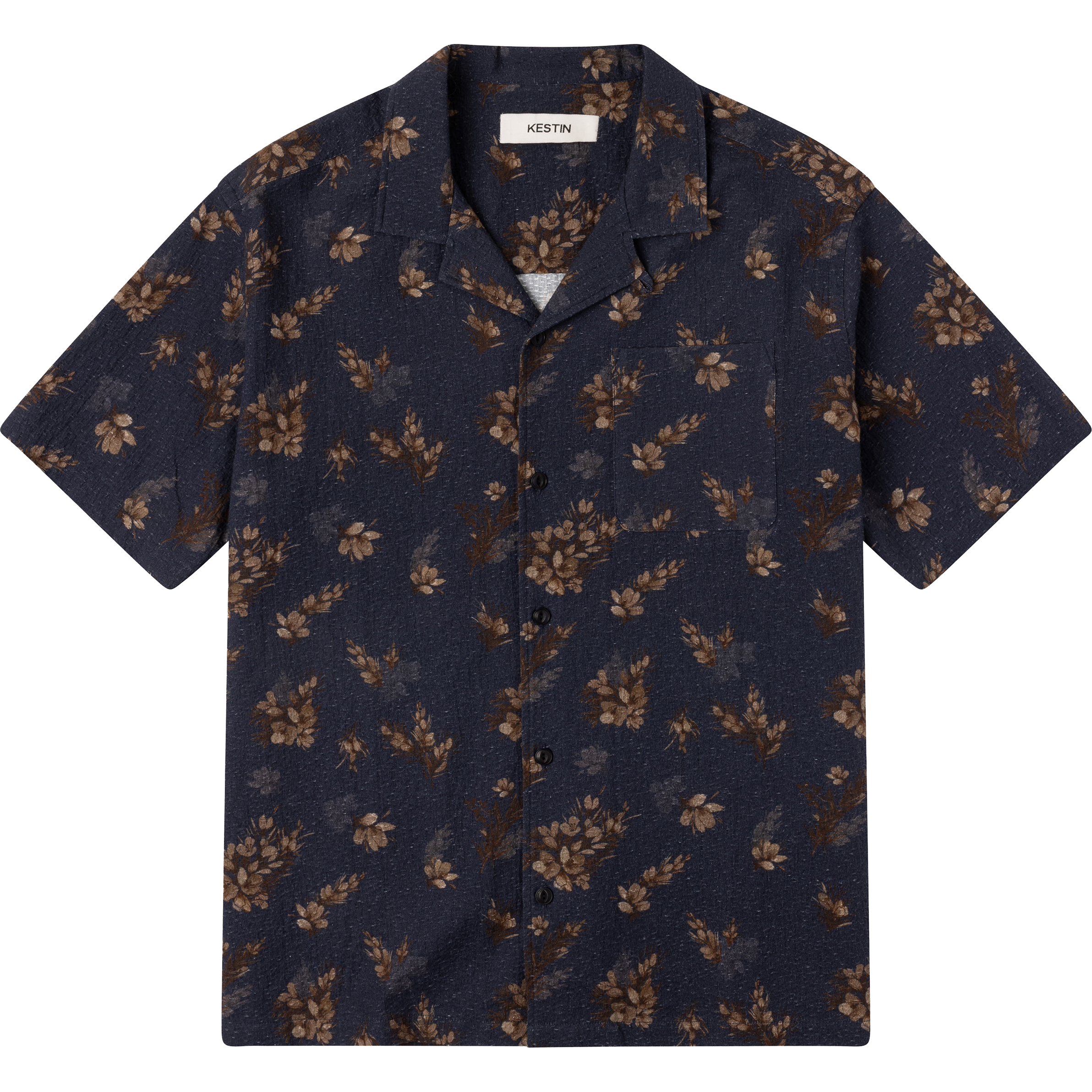 Crammond Shirt - Navy Gorse Print