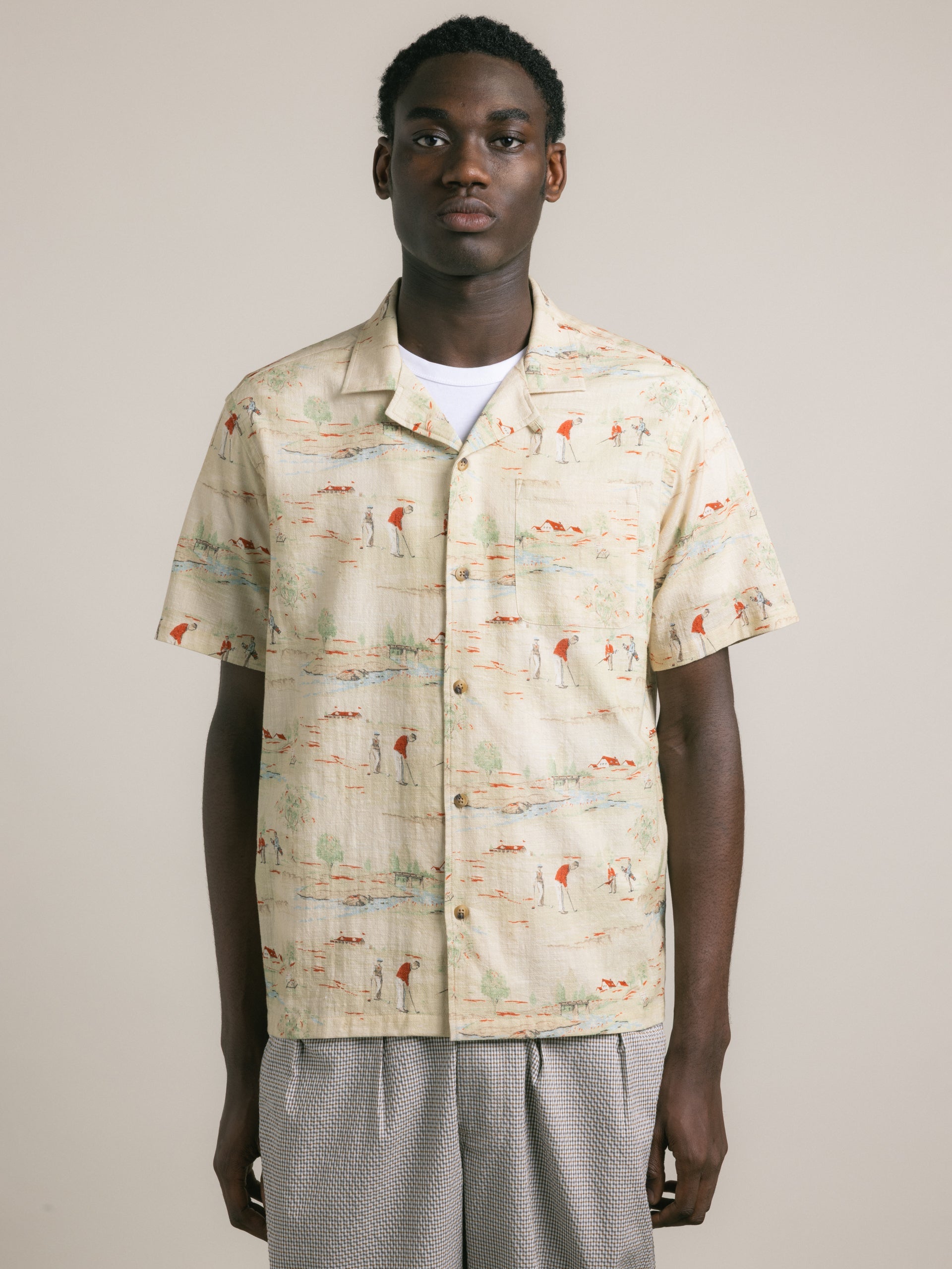 Crammond Shirt - Oatmeal Golf
