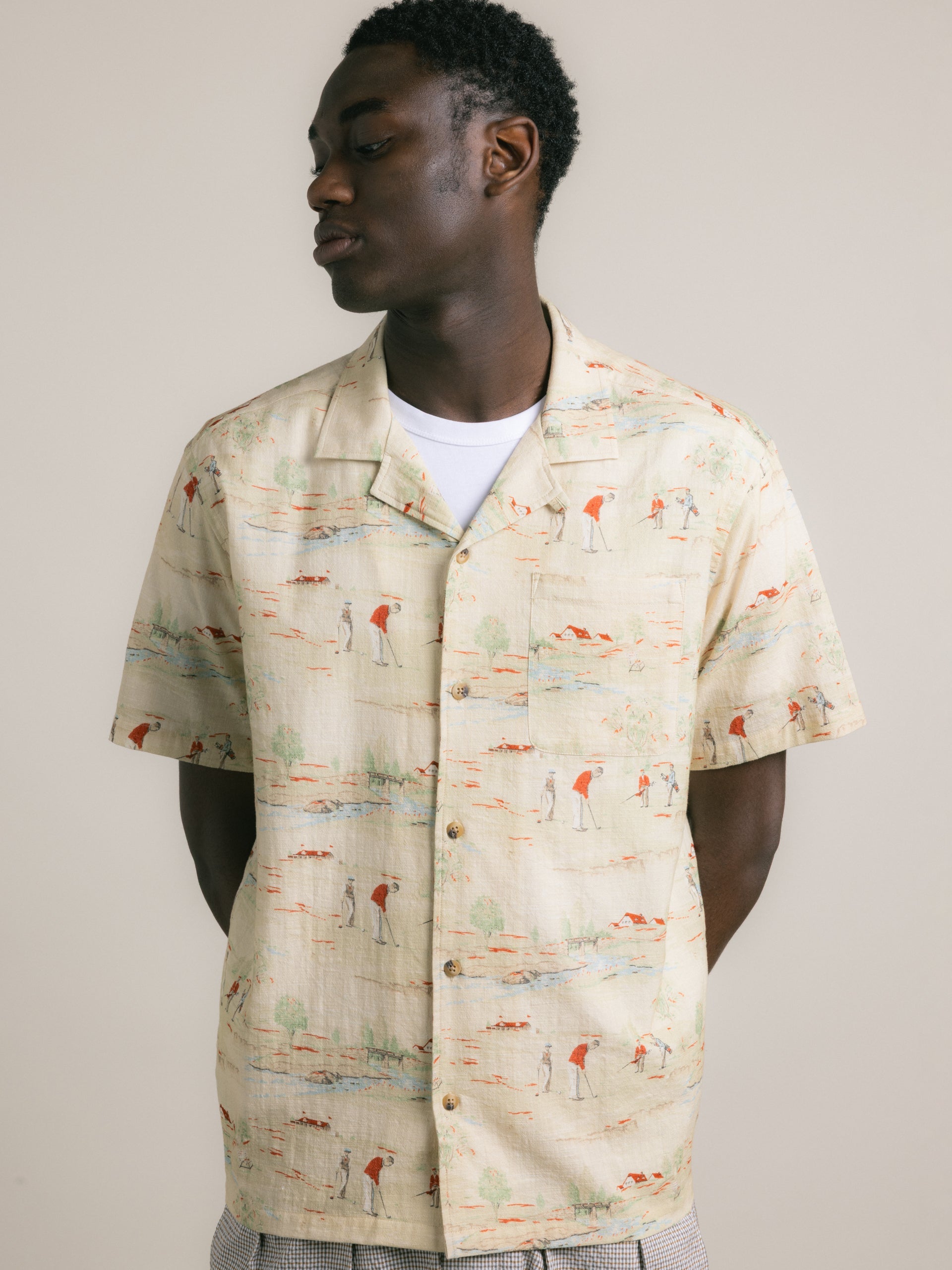 Crammond Shirt - Oatmeal Golf