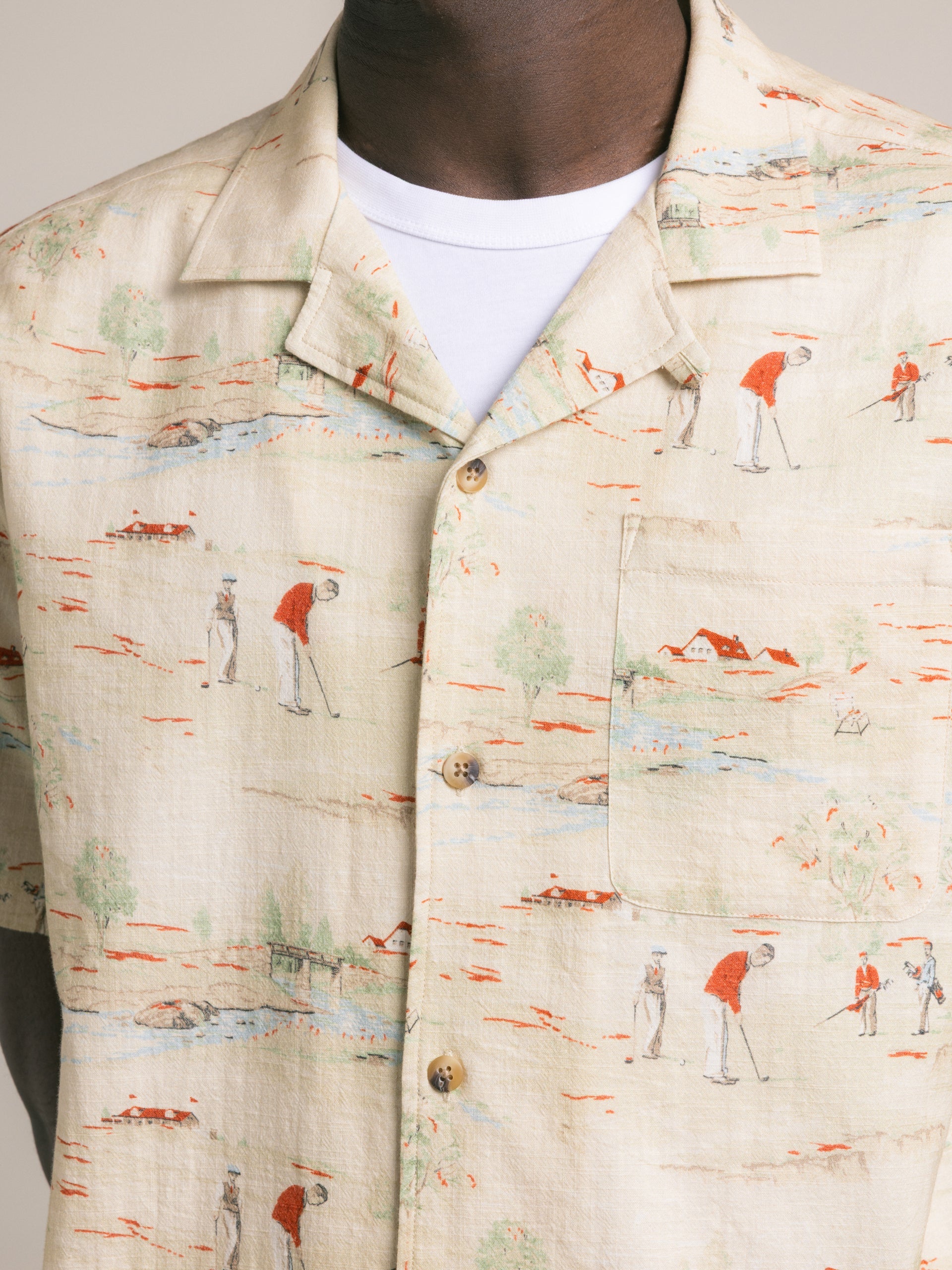Crammond Shirt - Oatmeal Golf